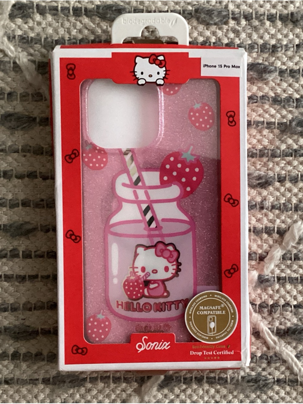 Sonix Hello Kitty Pink Strawberry Glitter Phone Case